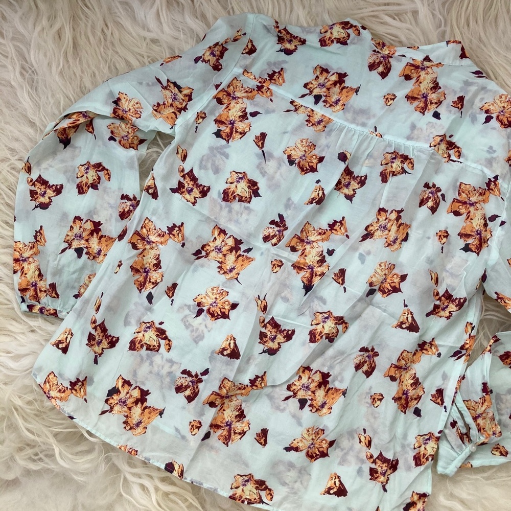 A.L.C. Shira Floral Print Mock Neck Blouse - Picture 11 of 13